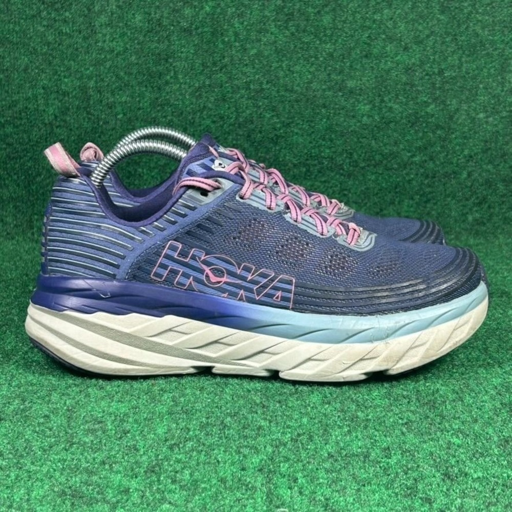Hoka One One Bondi 6 Running Shoe Women 9 Purple Lightweight Cushion No Insoles - Picture 2 of 9